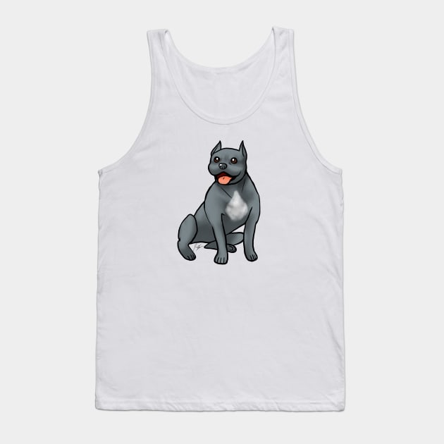 Dog - American Pitt Bull Terrier - Blue Nose Cropped Tank Top by Jen's Dogs Custom Gifts and Designs